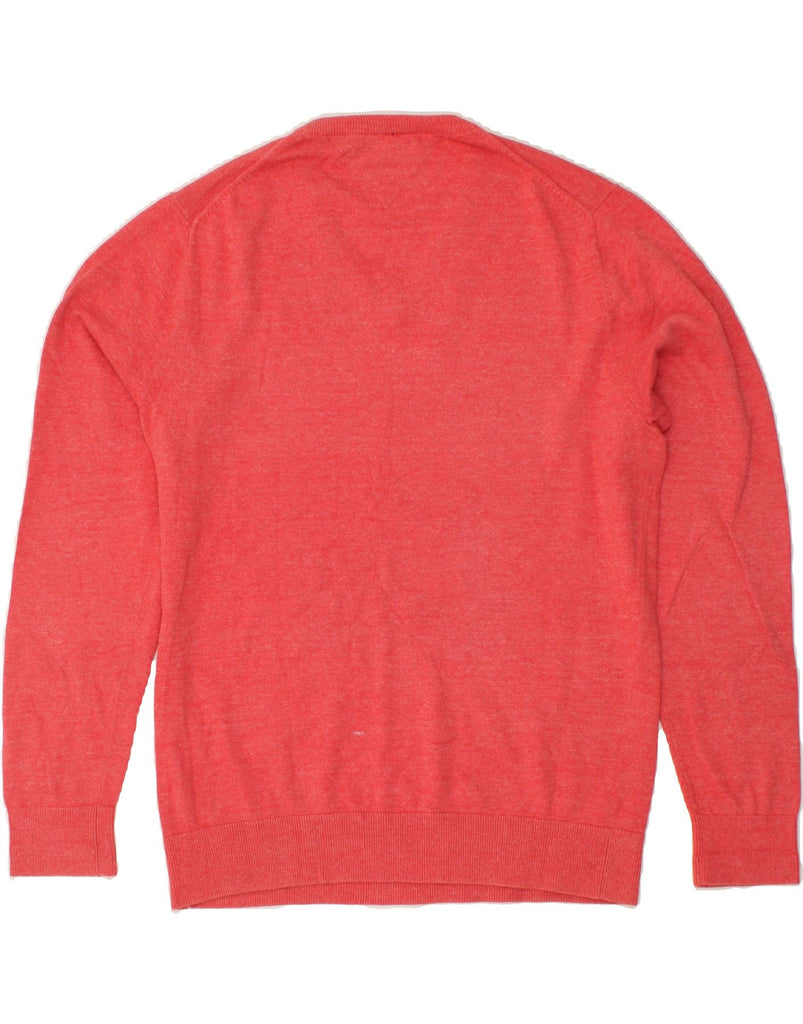 TOMMY HILFIGER Mens V-Neck Jumper Sweater Large Red | Vintage Tommy Hilfiger | Thrift | Second-Hand Tommy Hilfiger | Used Clothing | Messina Hembry 