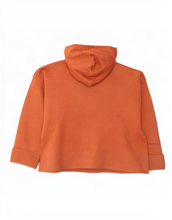 Zara Womens Oversized Hoodie Jumper UK 10 Small Brown Viscose