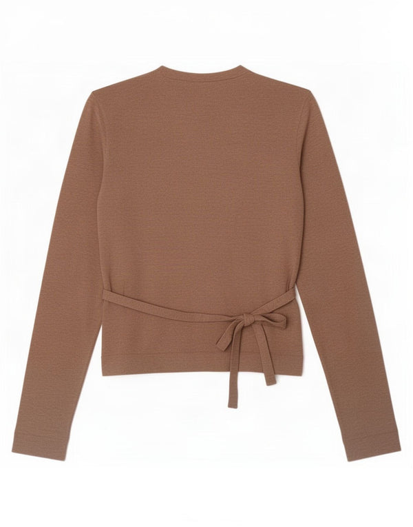 Gap Womens Crop Wrap Cardigan Top UK 8 Small Beige Cotton