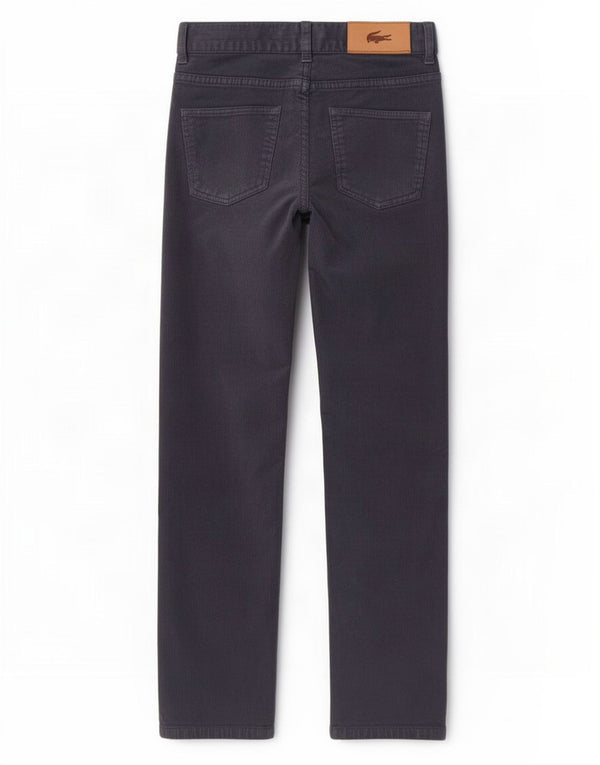 Lacoste Boys Straight Corduroy Trousers 7-8 Years W22 L23 Navy Blue Cotton