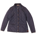 Fat Face Womens Quilted Jacket UK 12 Medium  Navy Blue Polyester
