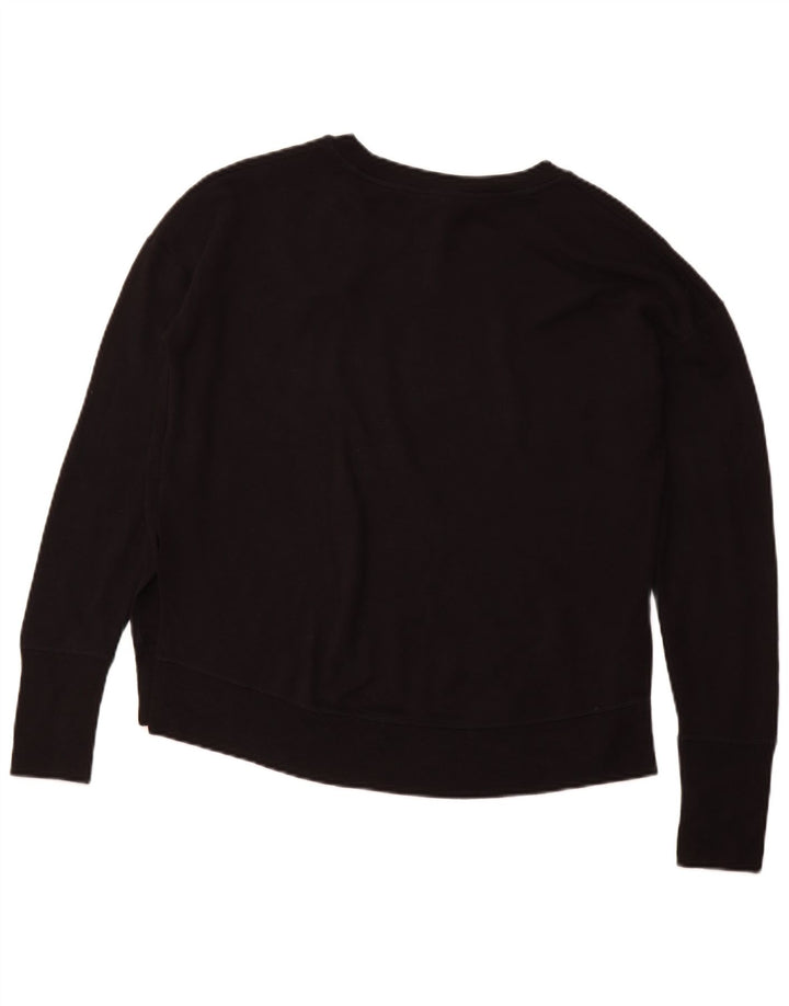 ATHLETA Womens Loose Fit Sweatshirt Jumper uk 10 Small Black Modal