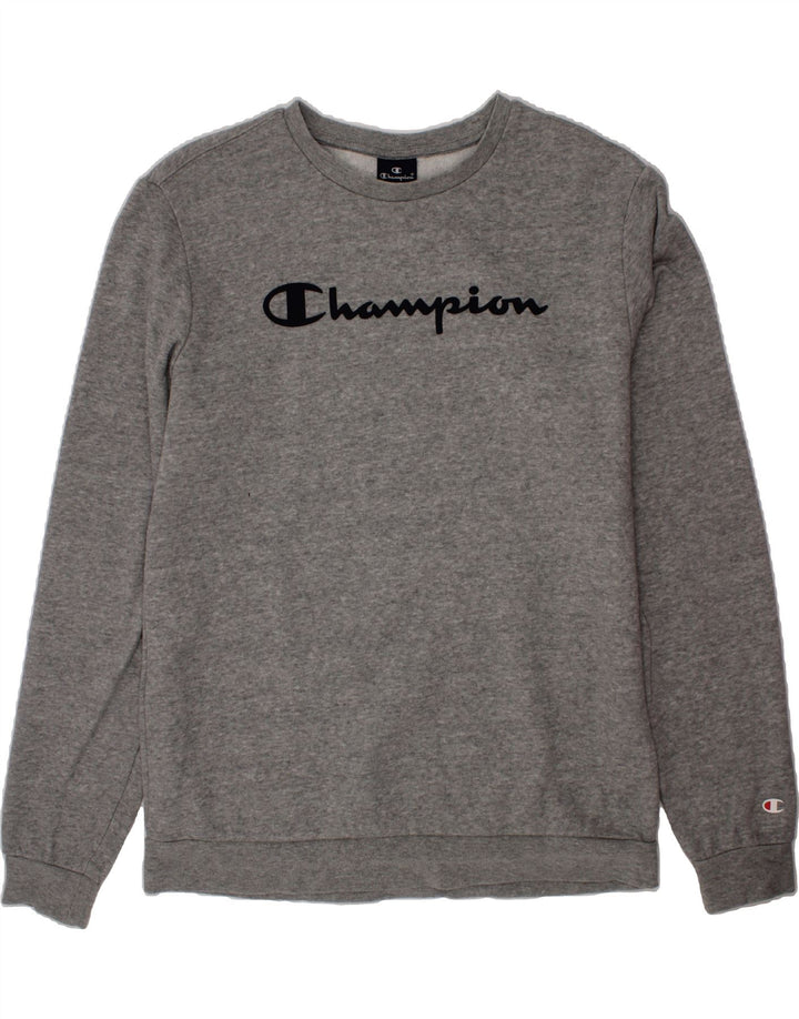 CHAMPION Boys Graphic Sweatshirt Jumper 15-16 Years 2XL Grey Vintage Champion and Second-Hand Champion from Messina Hembry 