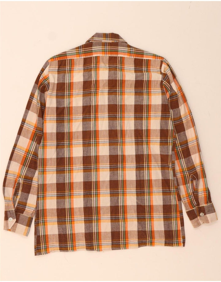 VINTAGE Mens Flannel Shirt Medium Brown Check Vintage Vintage and Second-Hand Vintage from Messina Hembry 