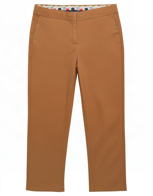 Boden Womens Cropped Trousers UK 10 Small W30 L25 Beige Cotton