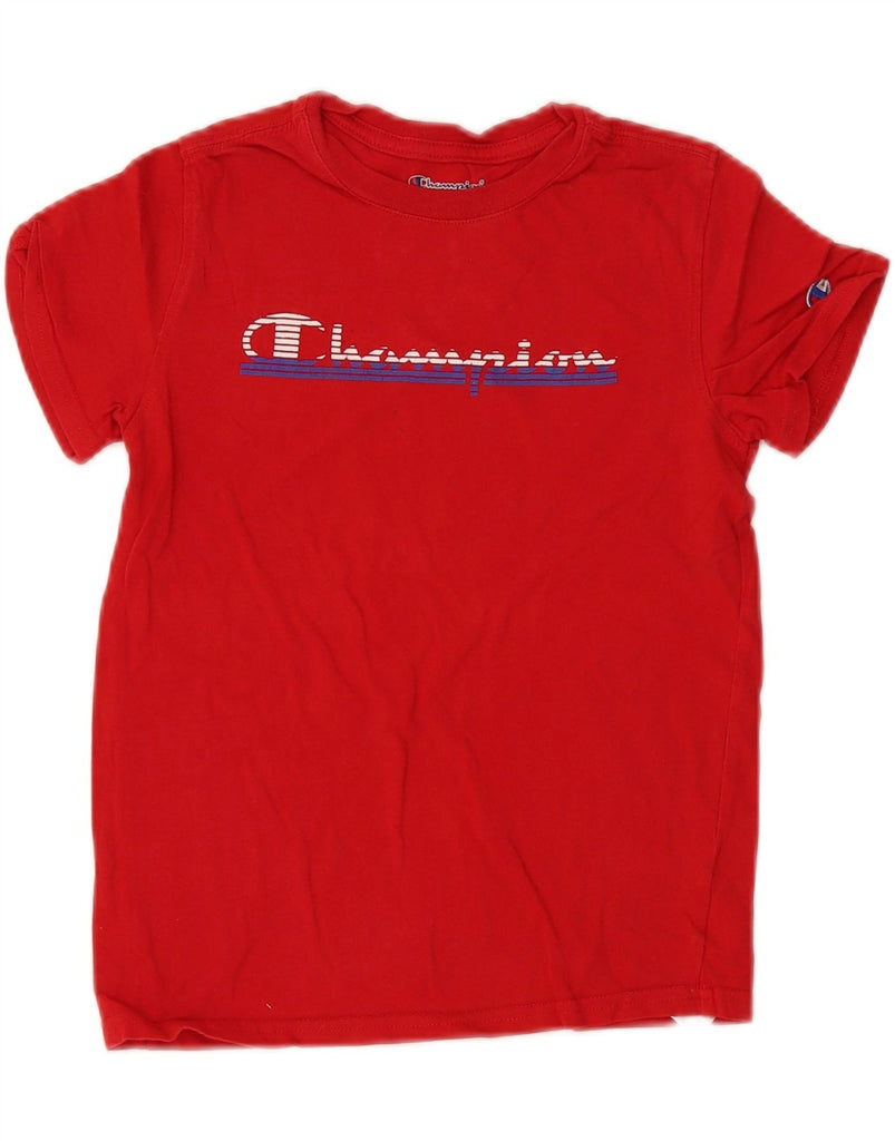 CHAMPION Boys Graphic T-Shirt Top 5-6 Years XS Red Cotton Vintage Champion and Second-Hand Champion from Messina Hembry 
