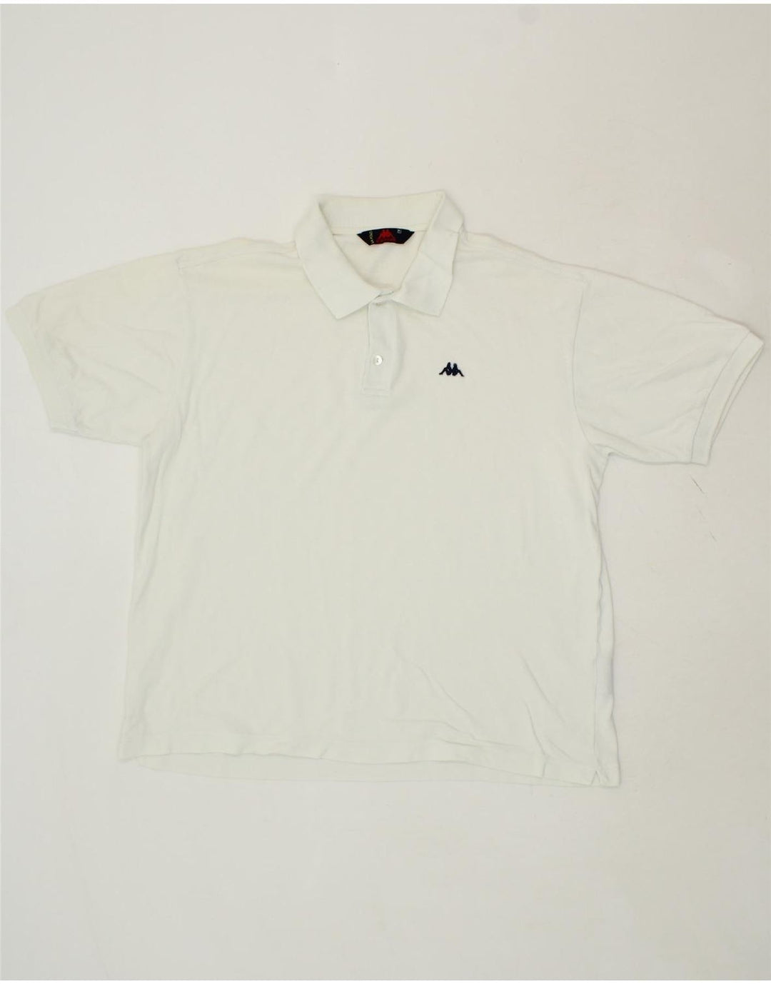 KAPPA Mens Polo Shirt XL White Cotton Vintage Kappa and Second-Hand Kappa from Messina Hembry 