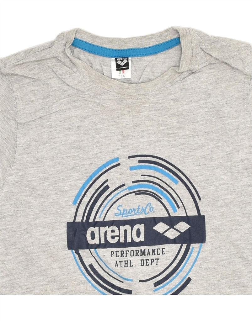 ARENA Boys Graphic T-Shirt Top 9-10 Years Grey Cotton | Vintage Arena | Thrift | Second-Hand Arena | Used Clothing | Messina Hembry 