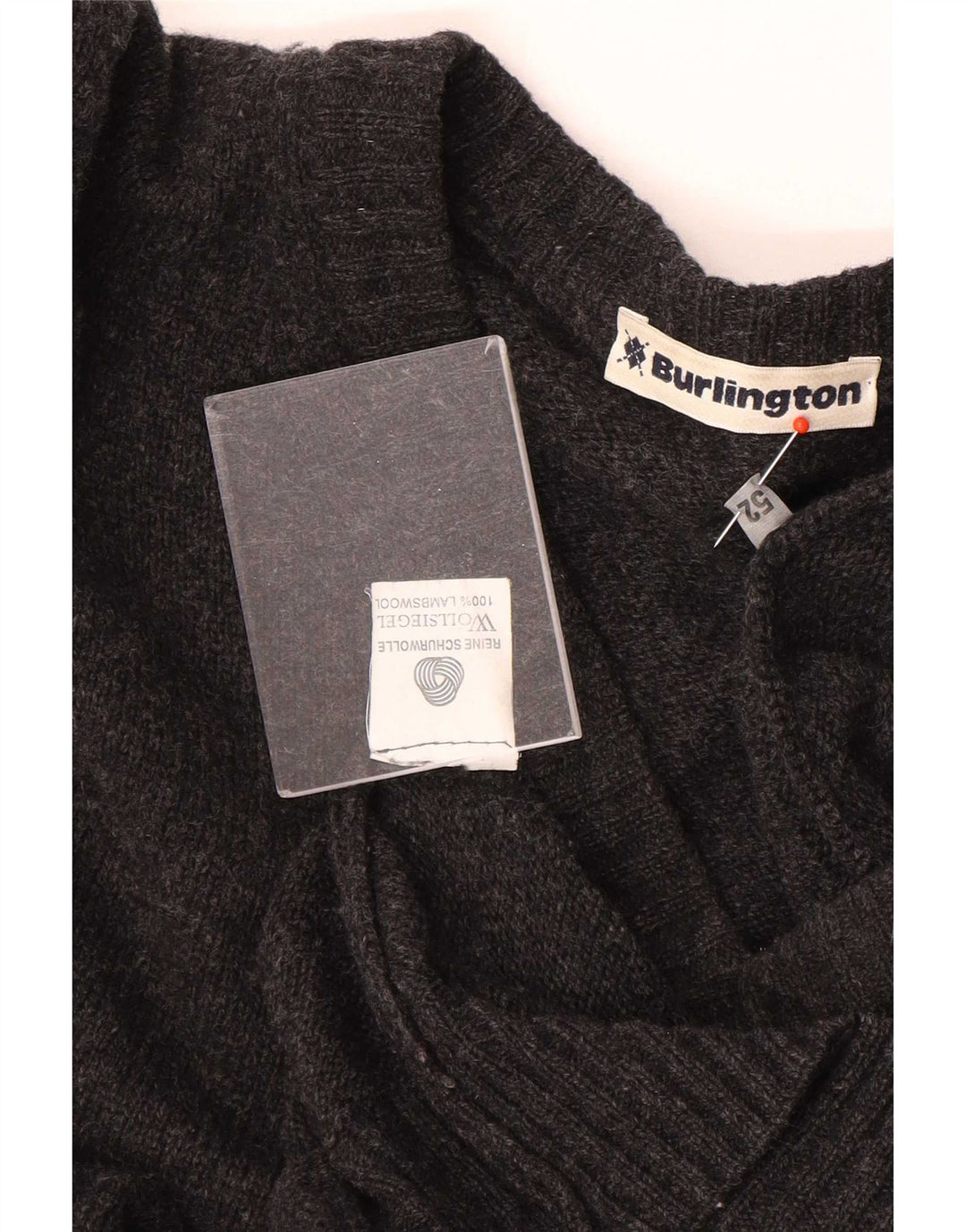 Burlington Mens V-Neck Jumper Sweater IT 52 XL Grey Wool