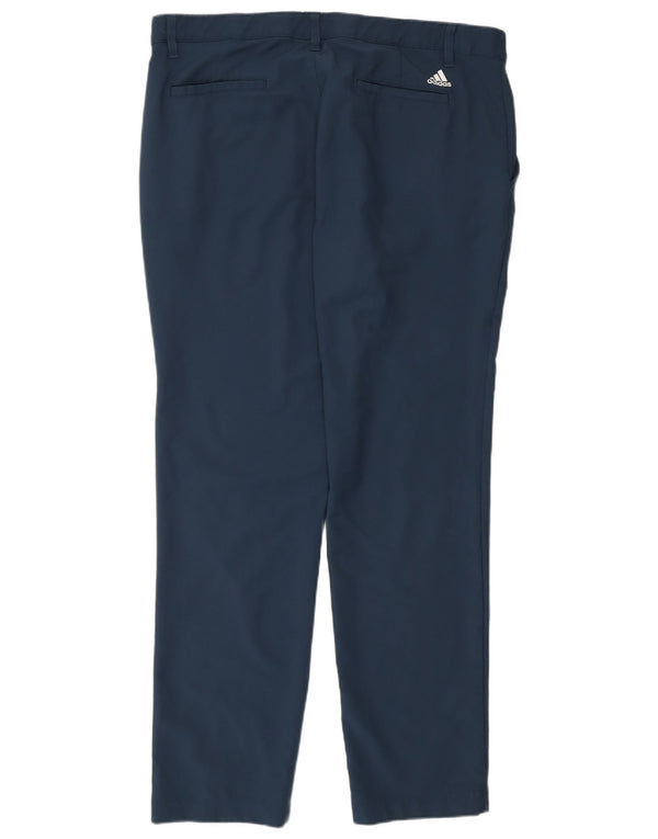 Adidas Mens Slim Chino Trousers W36 L32 Navy Blue Polyester