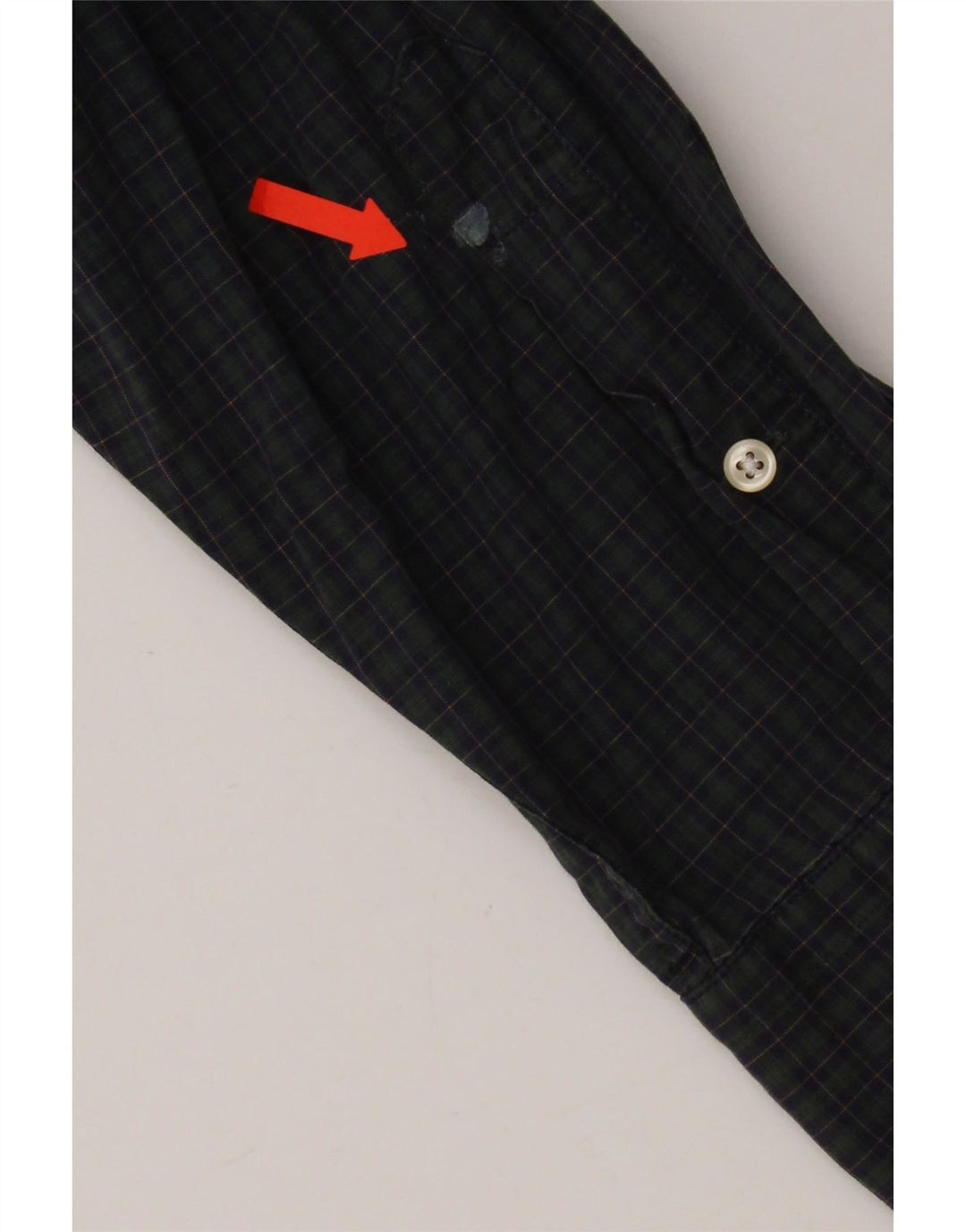 Ralph Lauren Mens Shirt Size 16 1/2 Large Navy Blue Gingham Cotton
