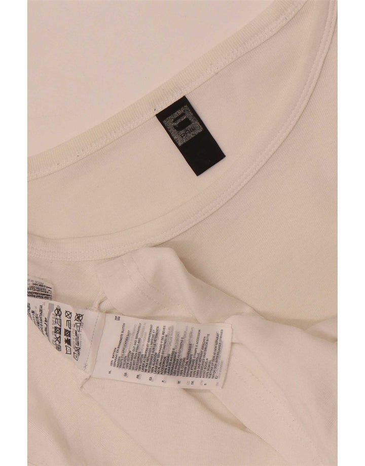 G-Star Womens Top Long Sleeve UK 12 Medium White Cotton