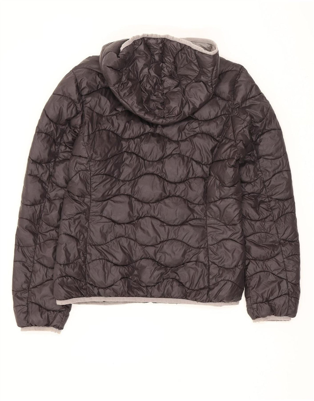 Blauer Womens Hooded Quilted Padded Jacket UK 14 Large Black Polyamide