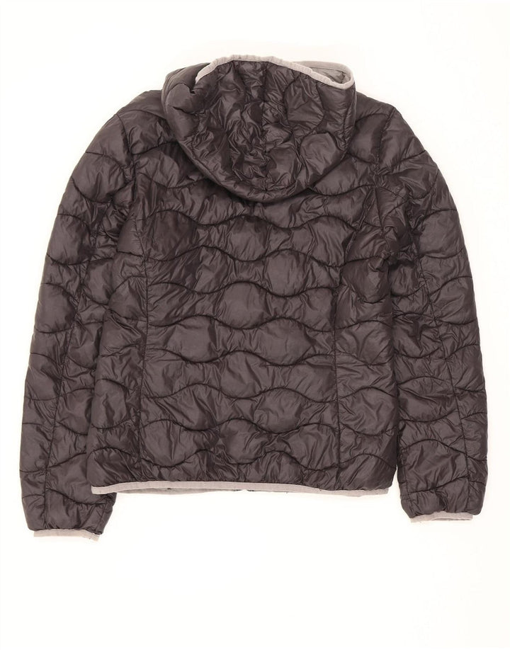 Blauer Womens Hooded Quilted Padded Jacket UK 14 Large Black Polyamide