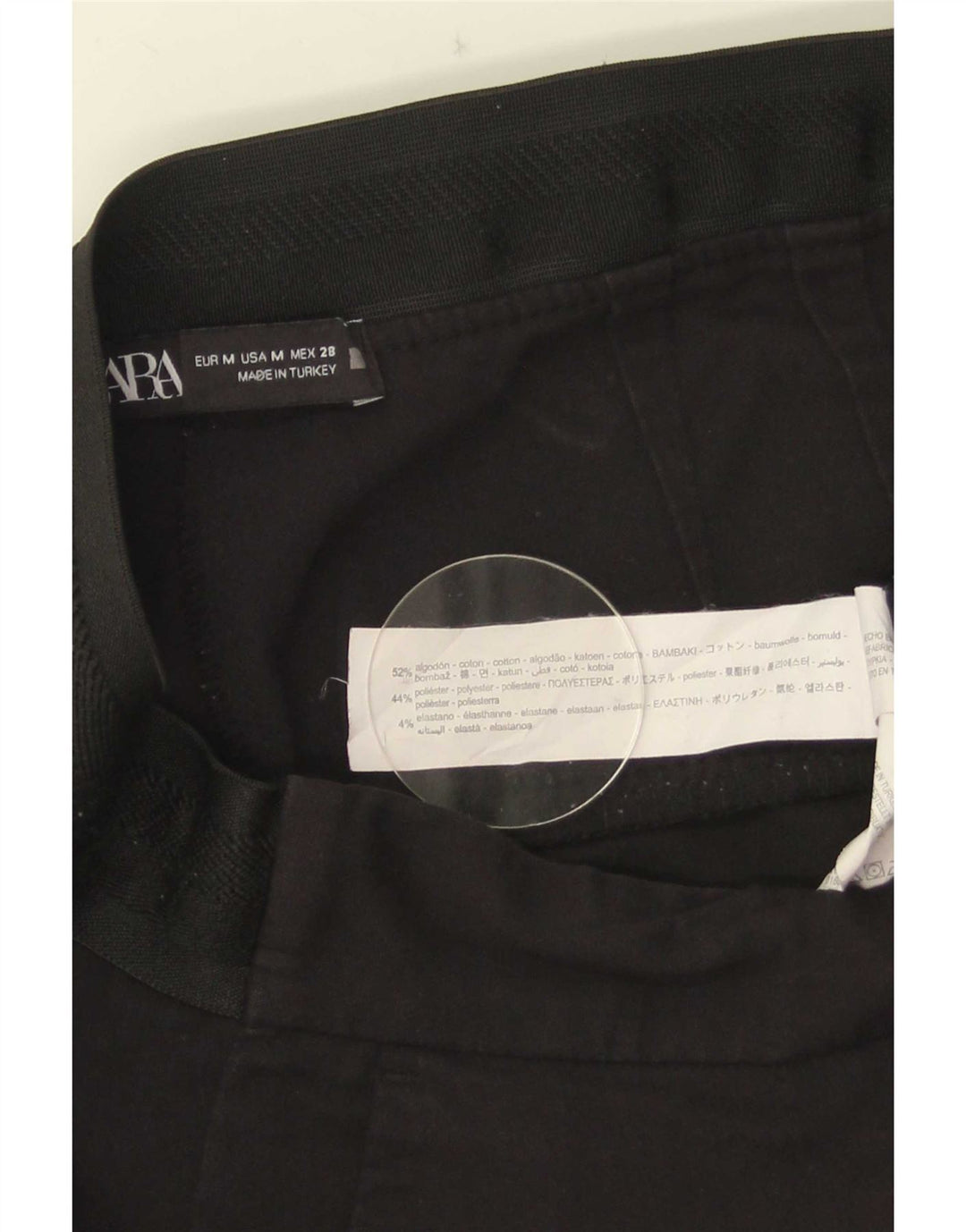 Zara Womens Slim Chino Trousers Medium W28 L26 Black Cotton