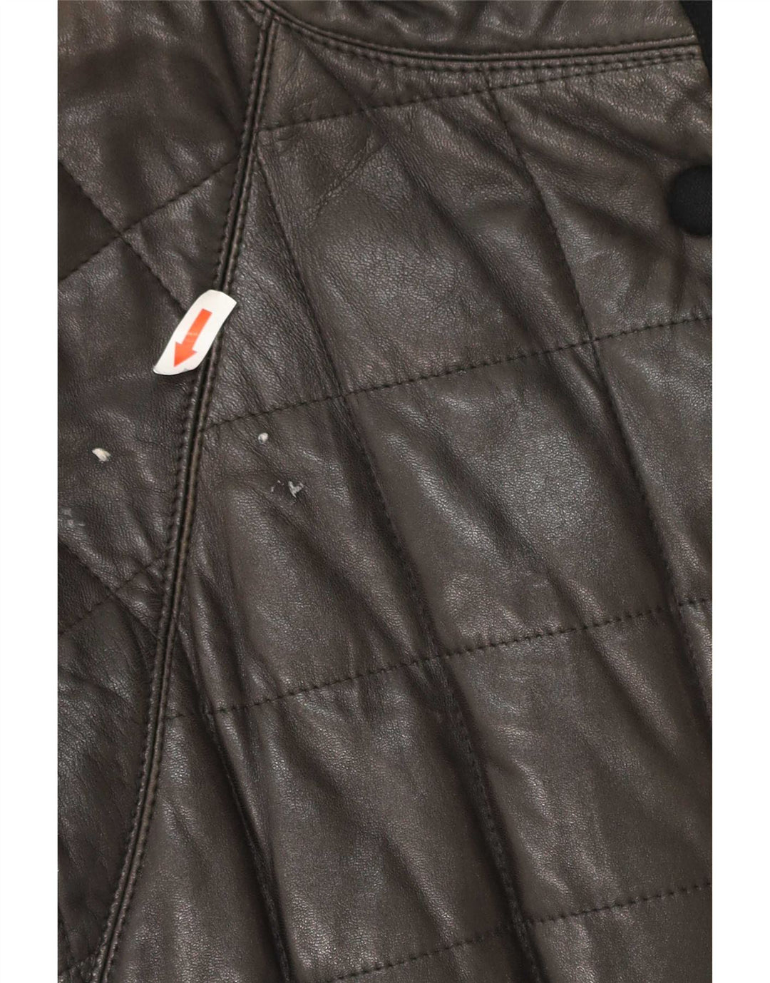 Vintage Womens Padded Leather Coat UK 12 Medium Black