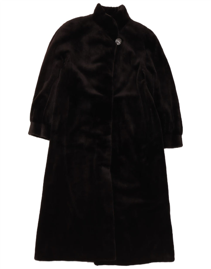 Vintage Womens Velvet Overcoat UK 12 Medium  Black