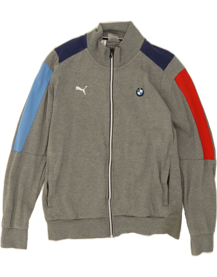 PUMA Mens Graphic Tracksuit Top Jacket Large Grey Colourblock Cotton Vintage Puma and Second-Hand Puma from Messina Hembry 