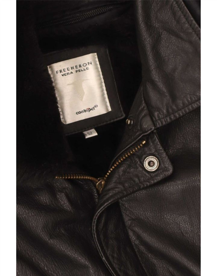 Conbipel Mens Leather Jacket IT 52 Large Black