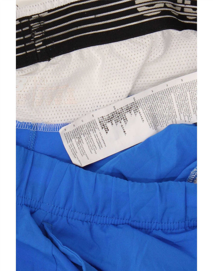 New Balance Mens Sport Shorts XL Blue Colourblock Polyester