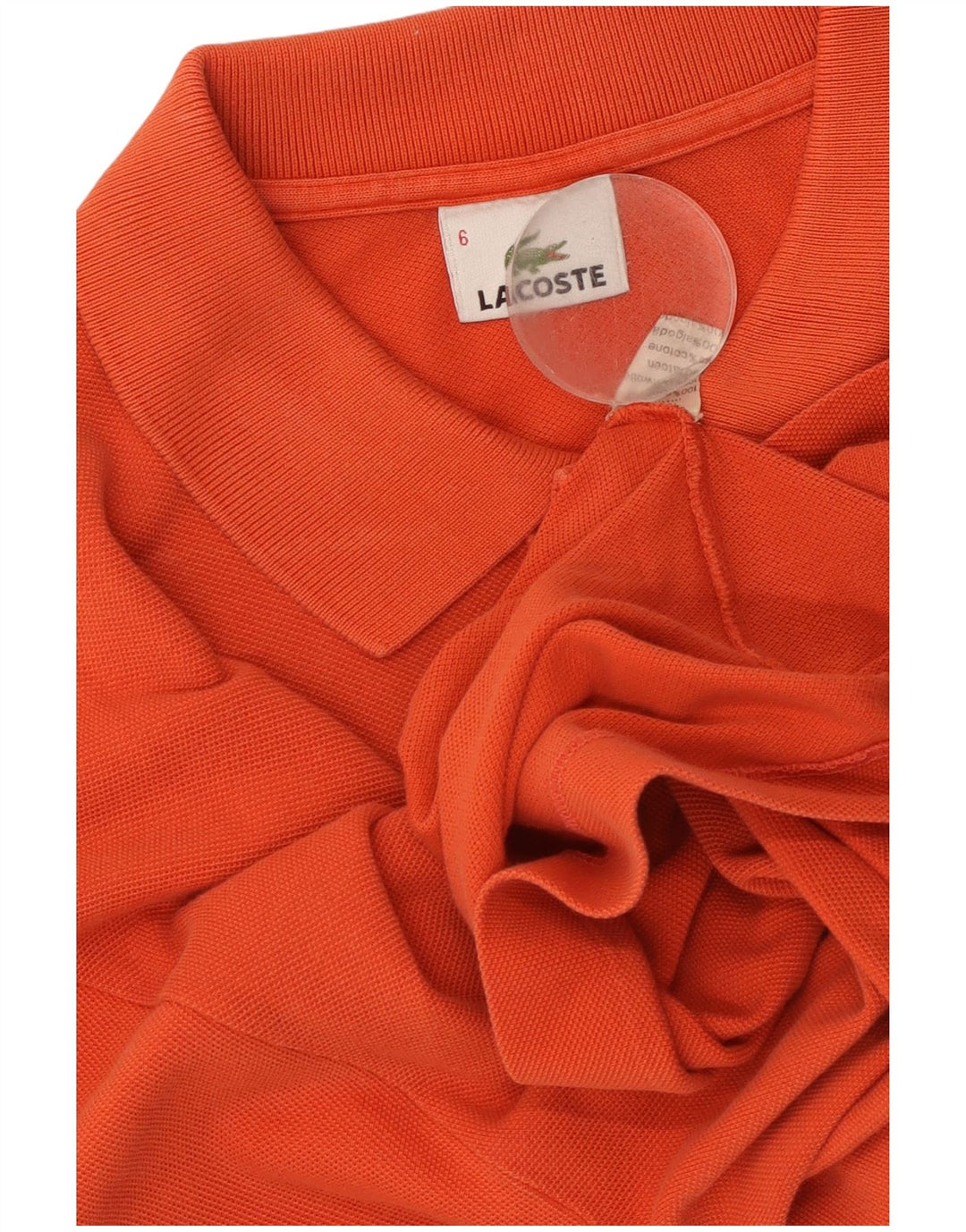 Lacoste Mens Polo Shirt Size 6 XL Orange Cotton