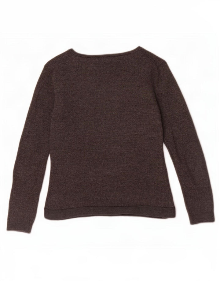 Massimo Dutti Girls Boat Neck Jumper Sweater 7-8 Years Grey Wool
