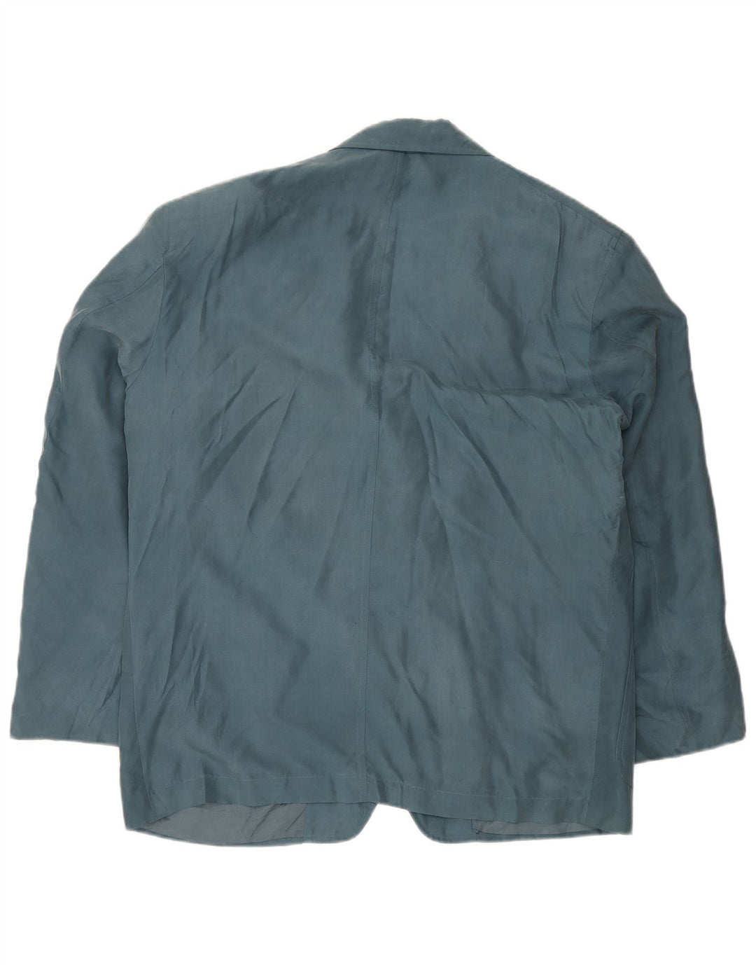 TRUSSARDI Mens 2 Button Blazer Jacket IT 54 2XL Blue Silk