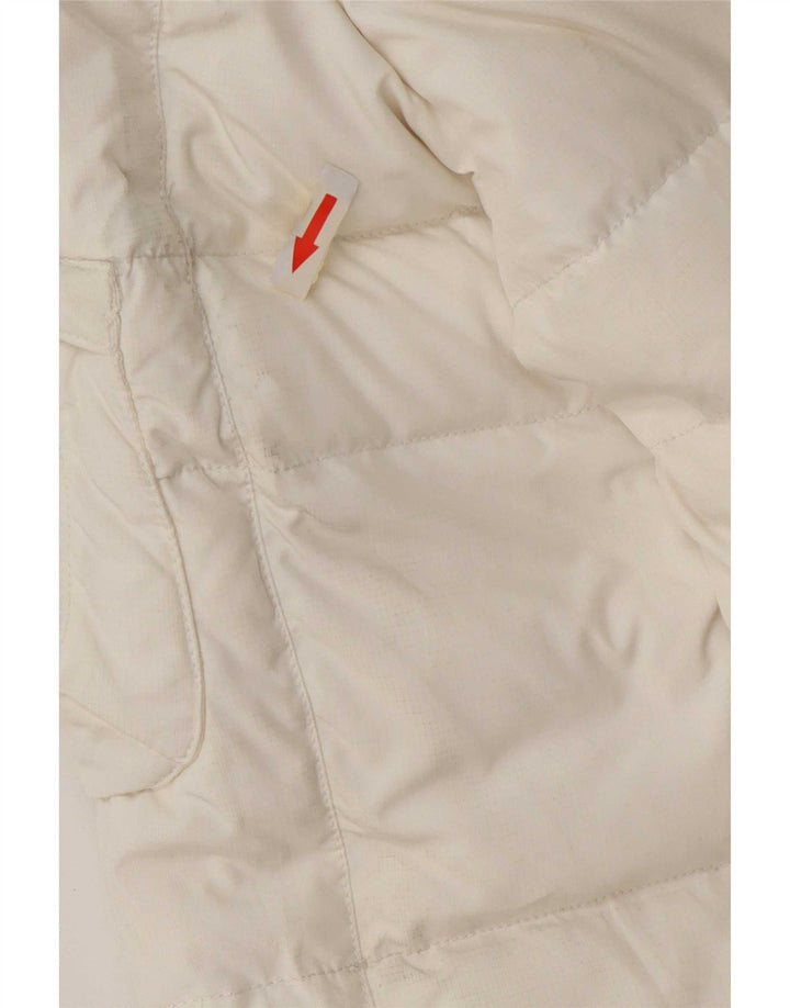 Diadora Womens Hooded Bomber Padded Jacket UK 10 Small White Polyester