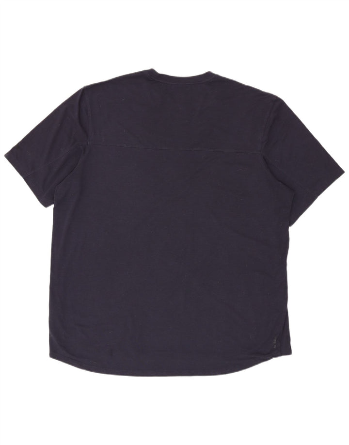 ADIDAS Mens Aeroready T-Shirt Top 2XL Navy Blue Polyester