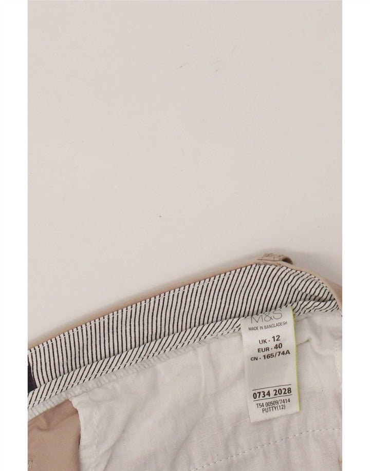 Marks & Spencer Womens Chino Shorts UK 12 Medium W32 Beige Cotton