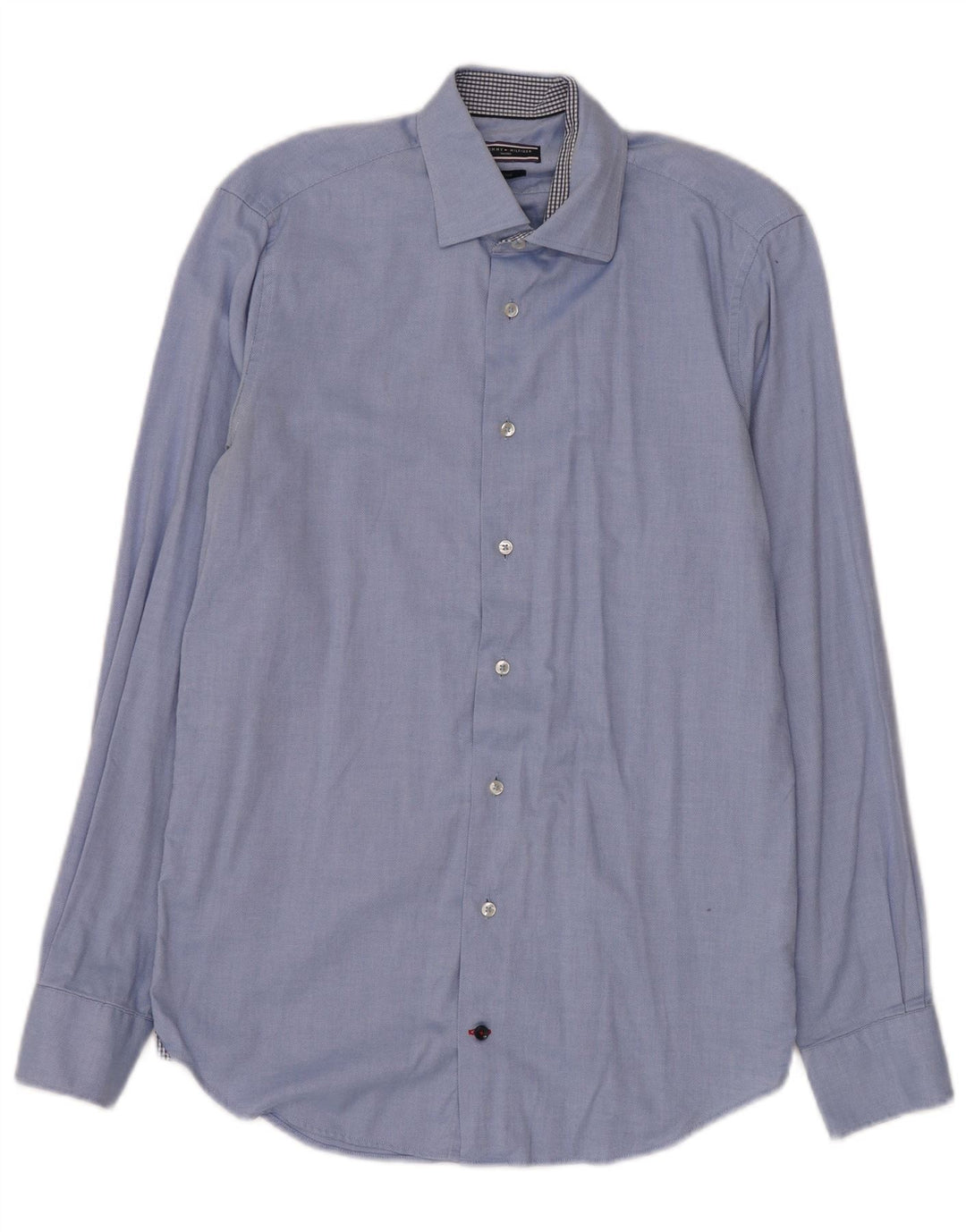 TOMMY HILFIGER Mens Tailored Shirt Size 37 14 1/2 Small Blue Cotton