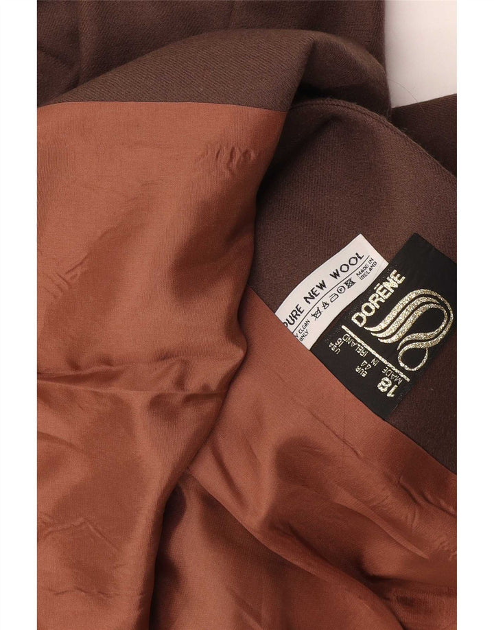 Dorene Womens 2 Button Blazer Jacket UK 18 XL Brown New Wool