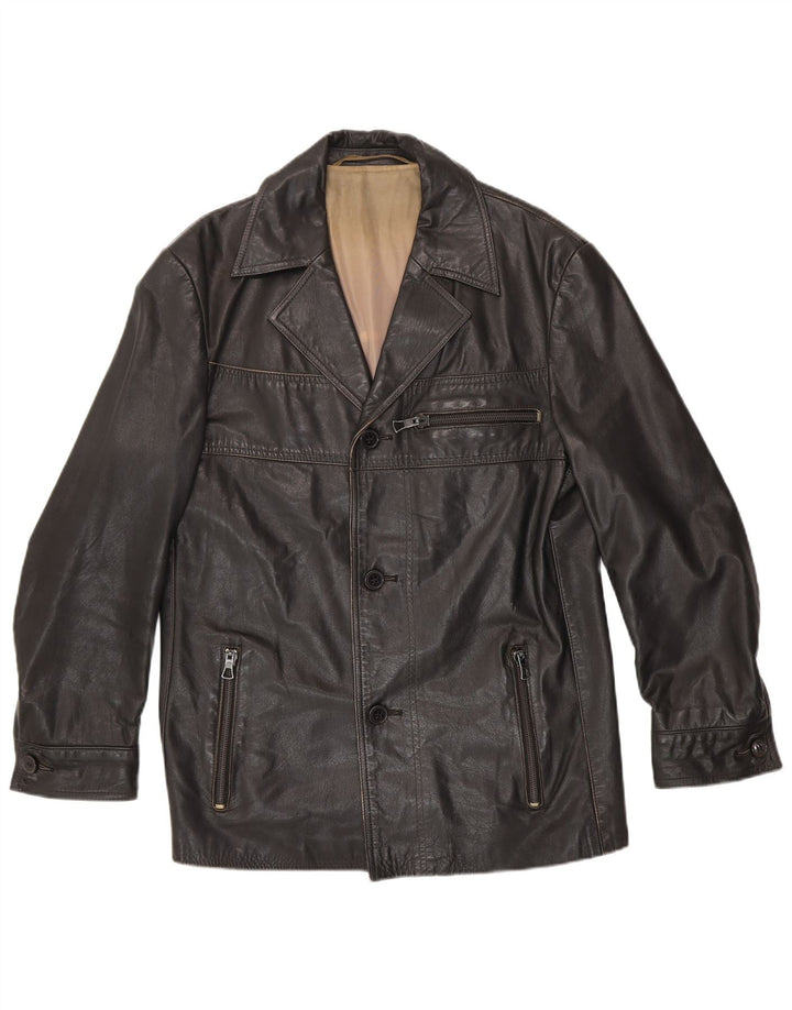 Vintage Mens Leather Jacket UK 38 Medium Black Leather