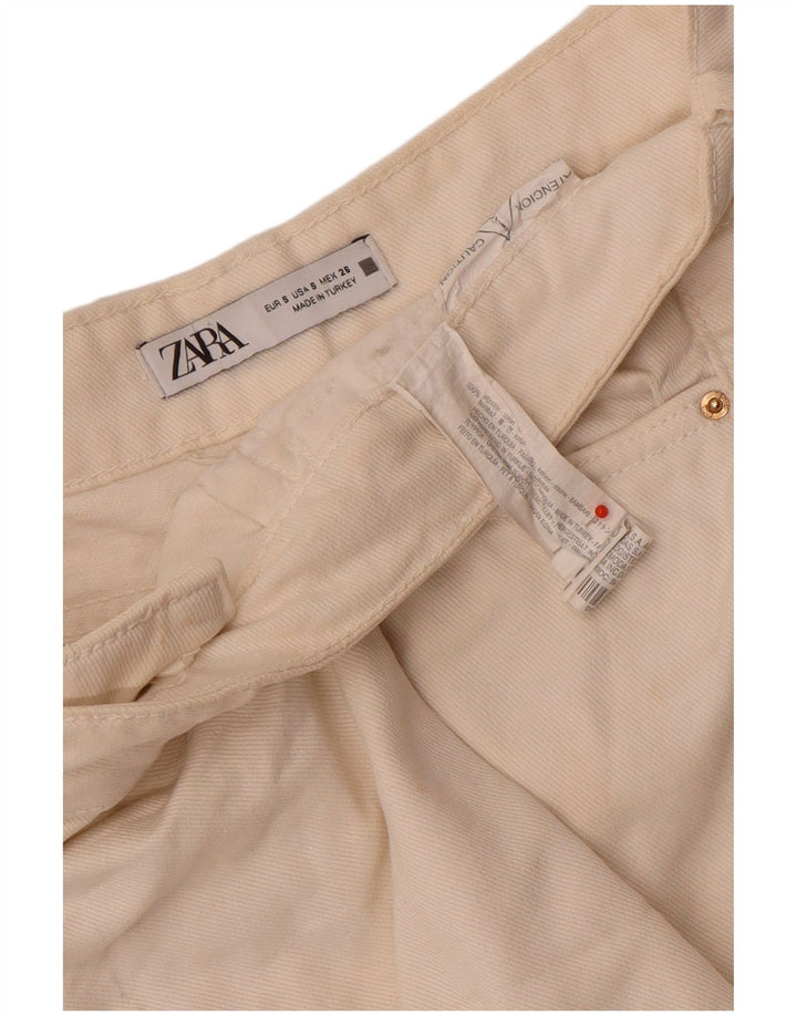 Zara Womens Denim Shorts Small W26 White Cotton