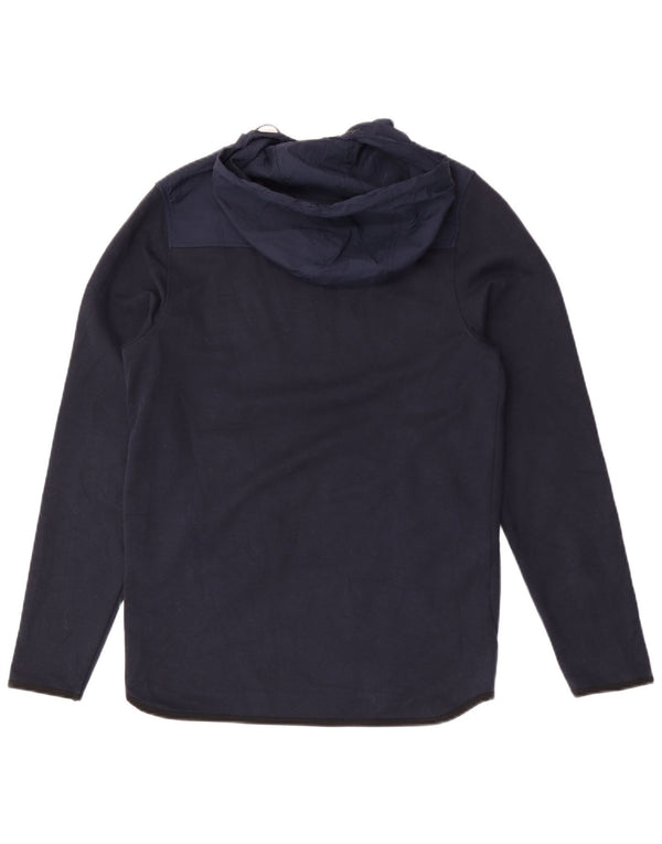 Jack & Jones Mens Zip Neck Hoodie Jumper Small Navy Blue Polyester