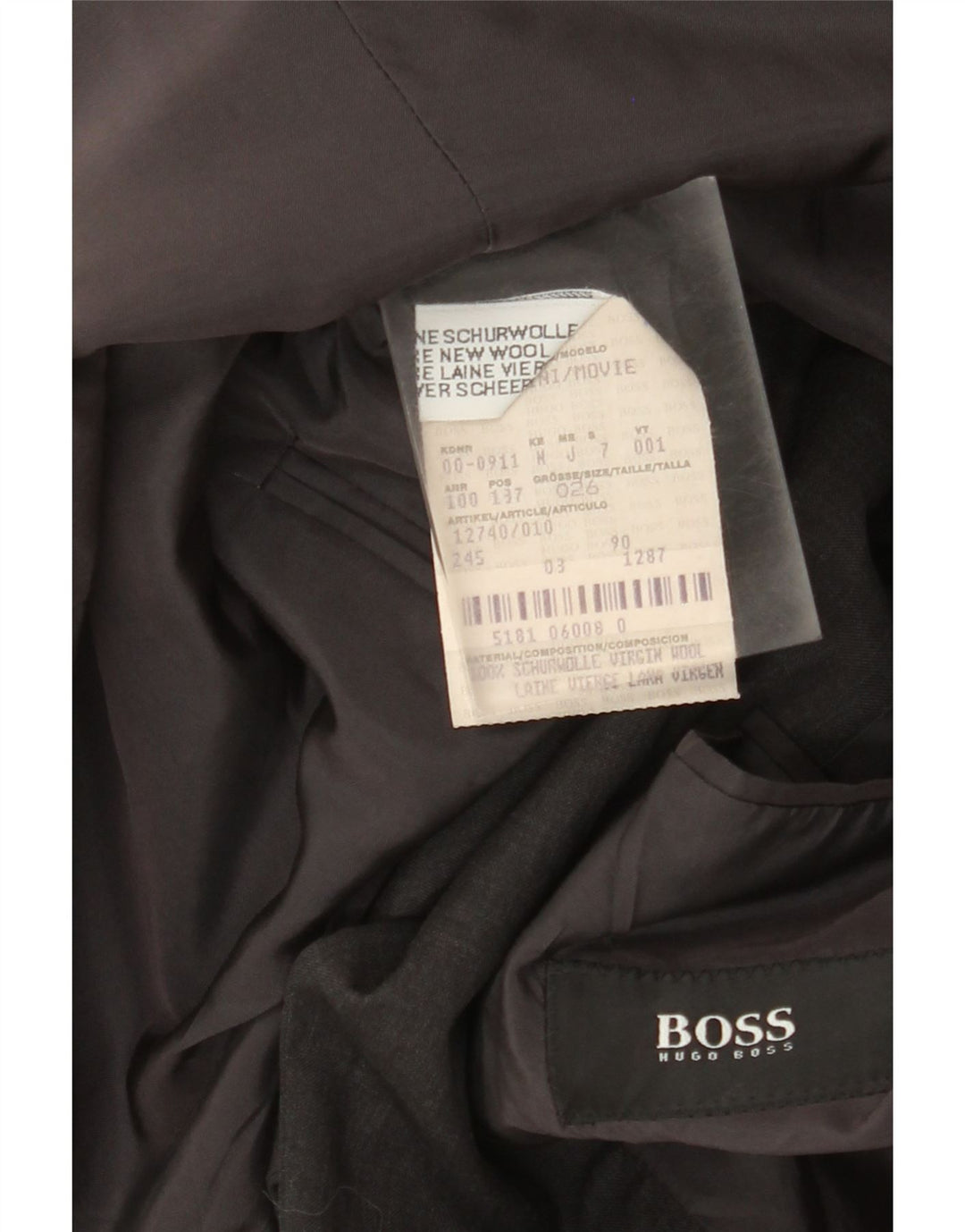 Hugo Boss Mens 3 Button Blazer Jacket UK 40 Large Grey Wool