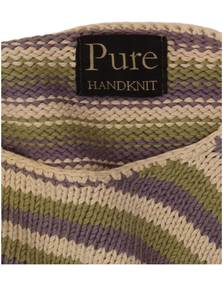 PURE Womens Loose Fit Boat Neck Jumper Sweater UK 10 Small Multicoloured
