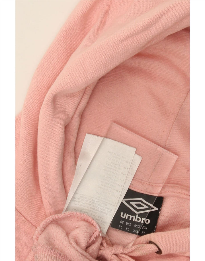 UMBRO Womens Graphic Hoodie Jumper UK 18 XL Pink Cotton Vintage Umbro and Second-Hand Umbro from Messina Hembry 