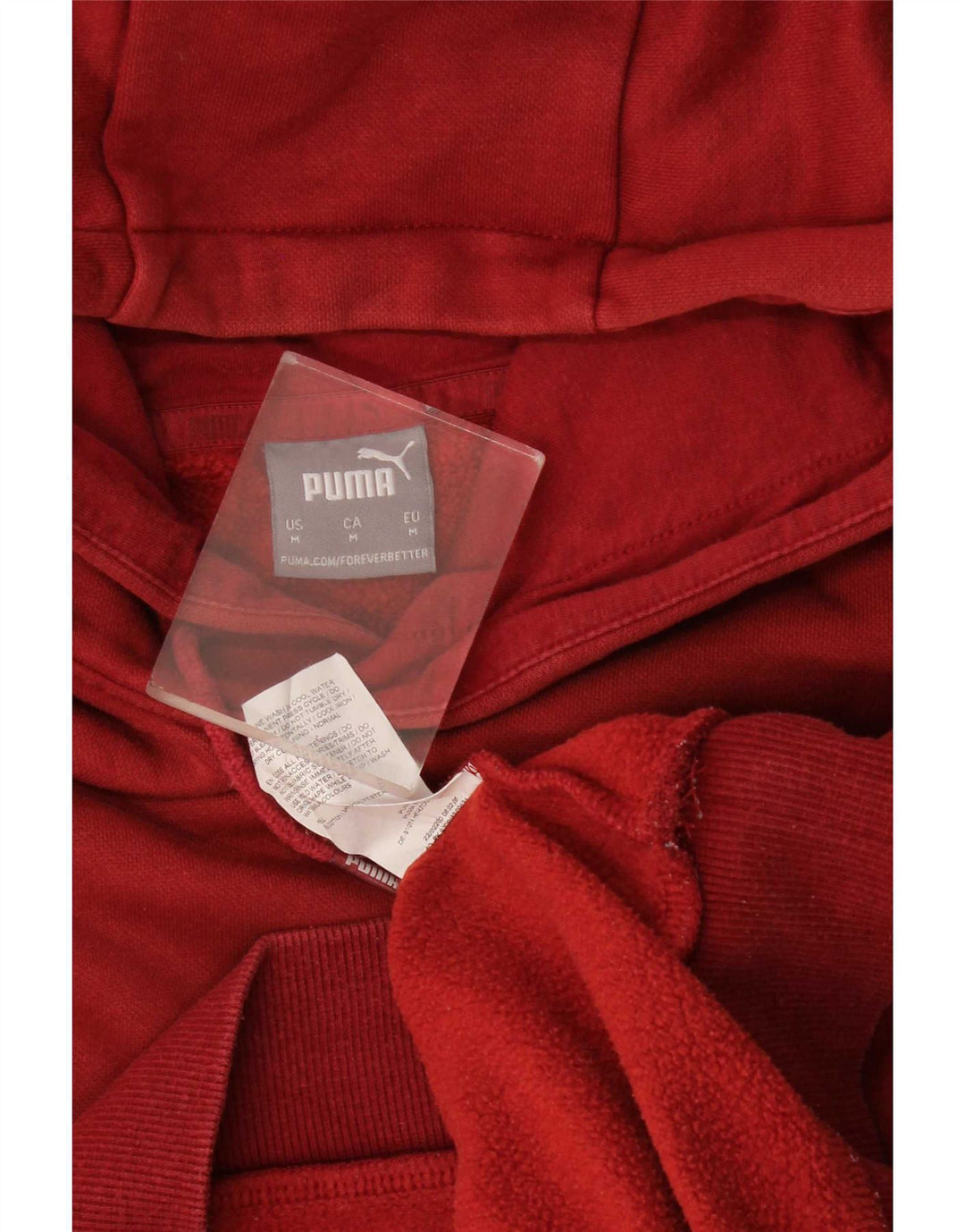 Puma Mens Graphic Hoodie Jumper Medium Burgundy Cotton