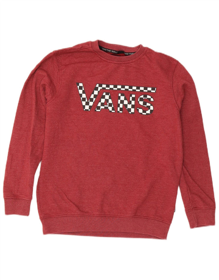 VANS Womens Graphic Sweatshirt Jumper UK 16 Large Maroon Cotton