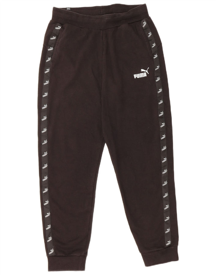 PUMA Mens Graphic Tracksuit Trousers Joggers Small  Black Cotton