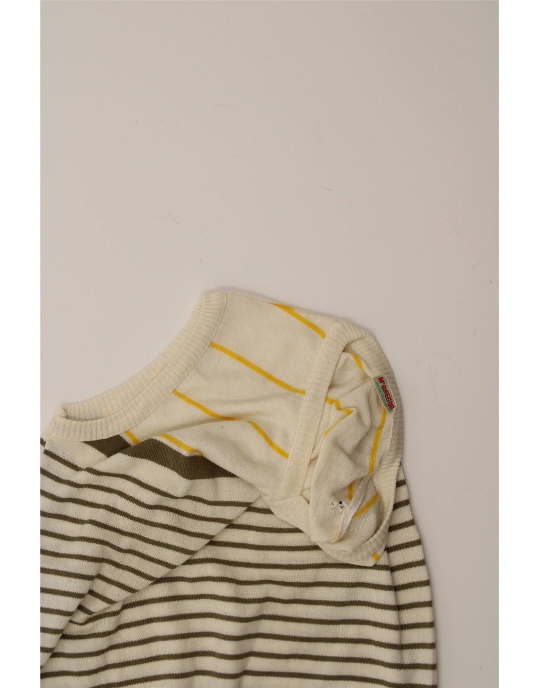 MCGREGOR Mens Vest Tank Top Large Off White Striped Wool Vintage McGregor and Second-Hand McGregor from Messina Hembry 