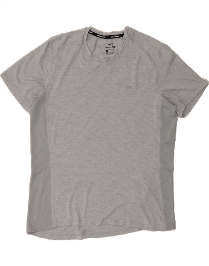 NIKE Mens Dri Fit T-Shirt Top Large Grey Polyester Vintage Nike and Second-Hand Nike from Messina Hembry 
