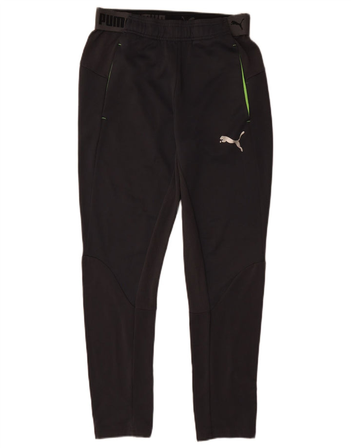 Puma Boys Graphic Tracksuit Trousers 13-14 Years Black Colourblock