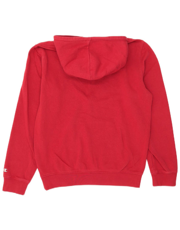 Champion Mens Graphic Hoodie Jumper Medium Red Cotton