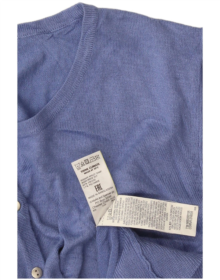 Marks & Spencer Womens Cardigan Sweater UK 20 2XL Blue Viscose