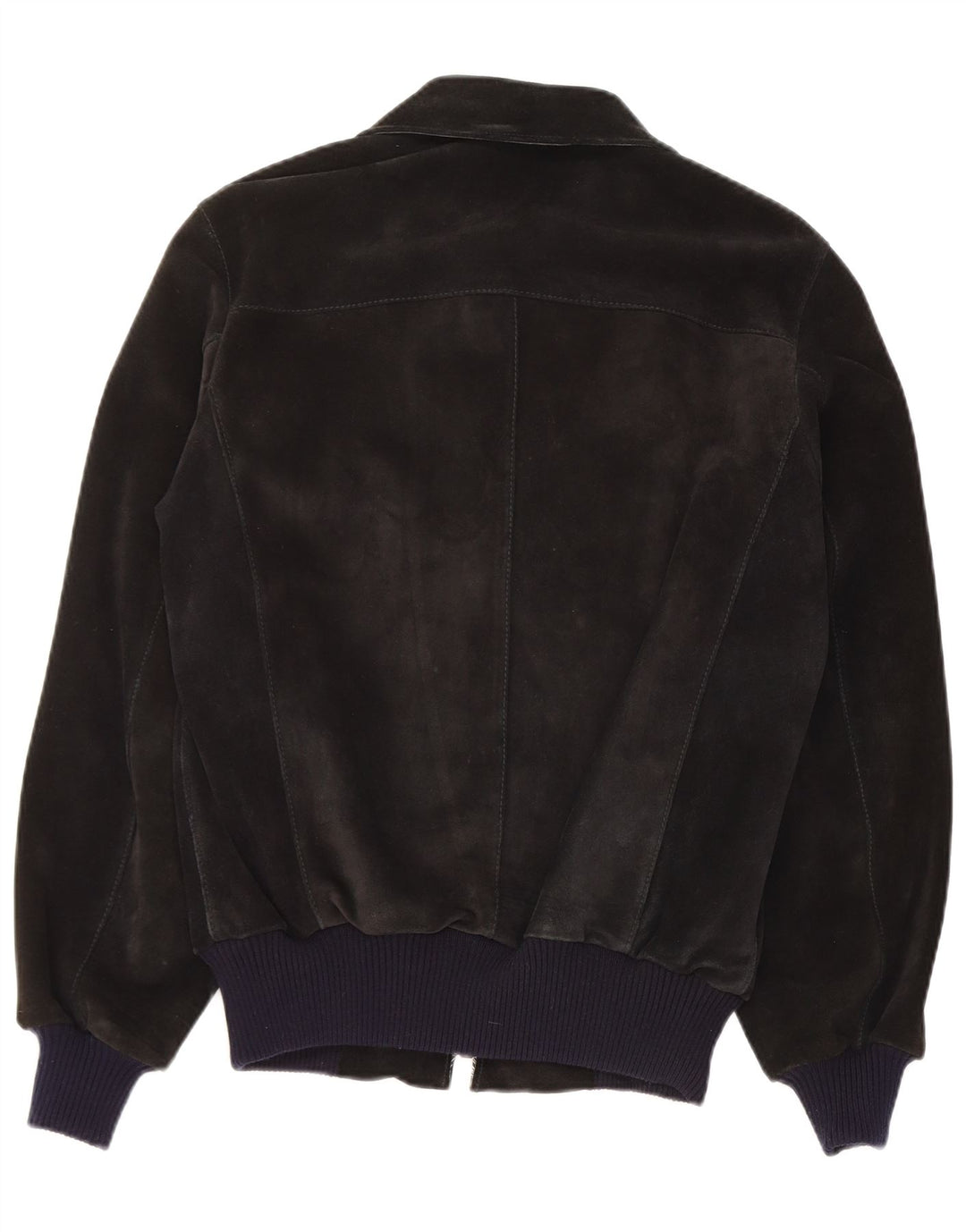 Vintage Mens Suede Bomber Jacket UK 38 Medium Black Leather