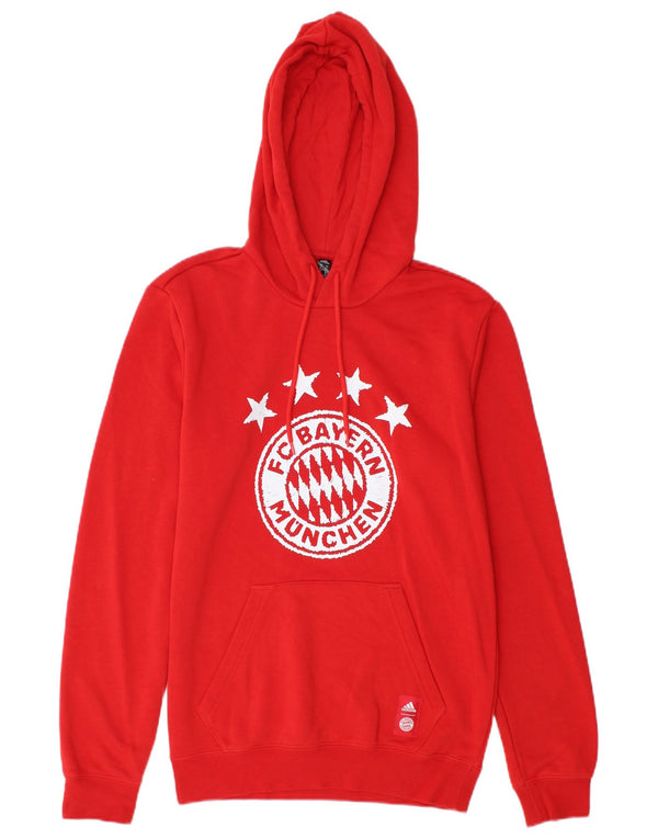 Adidas Mens FC Bayern Munchen Graphic Hoodie Jumper XS Red Cotton