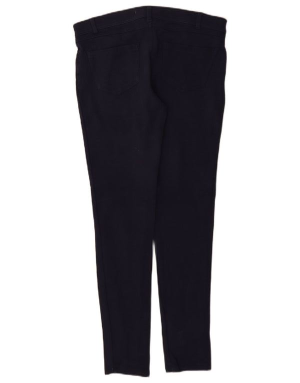 Zara Womens Skinny Casual Trousers Medium W30 L30 Navy Blue Cotton