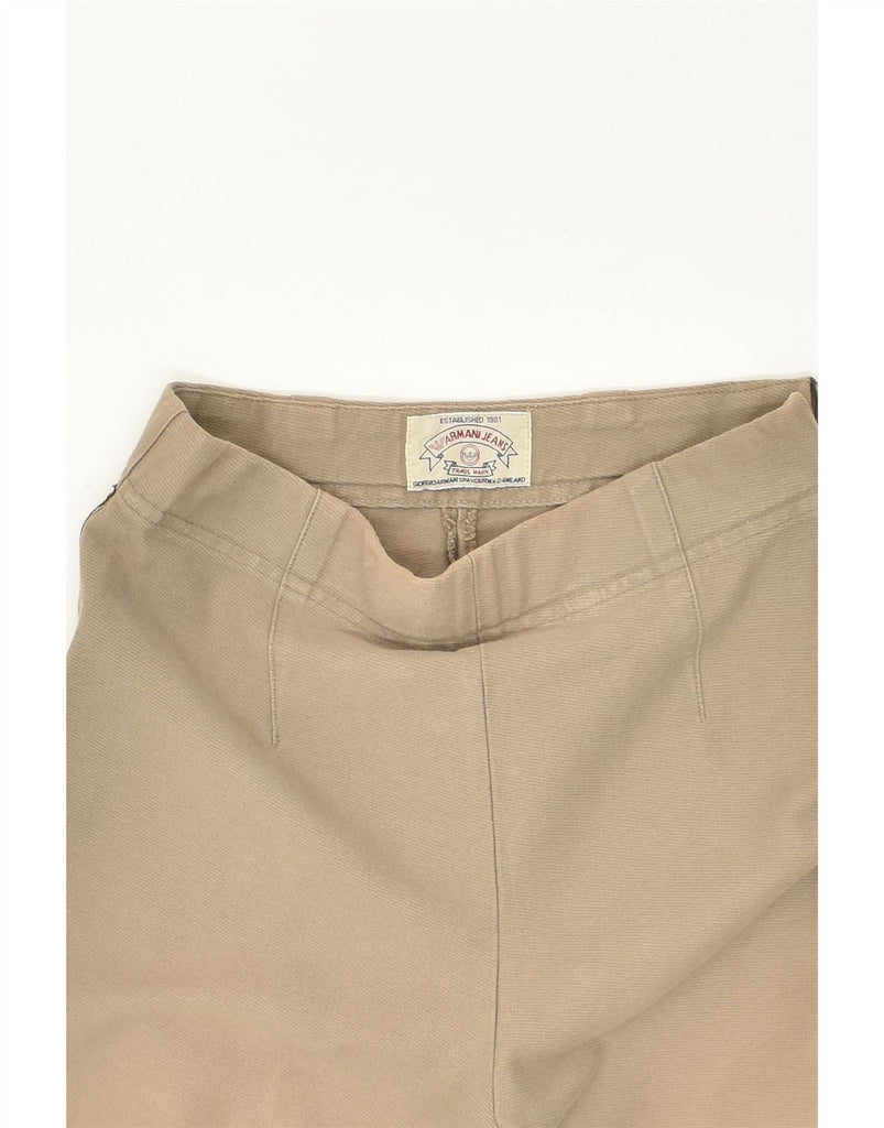 ARMANI JEANS Womens Slim Suit Trousers UK 10 Small W26 L26 Beige Cotton | Vintage Armani Jeans | Thrift | Second-Hand Armani Jeans | Used Clothing | Messina Hembry 